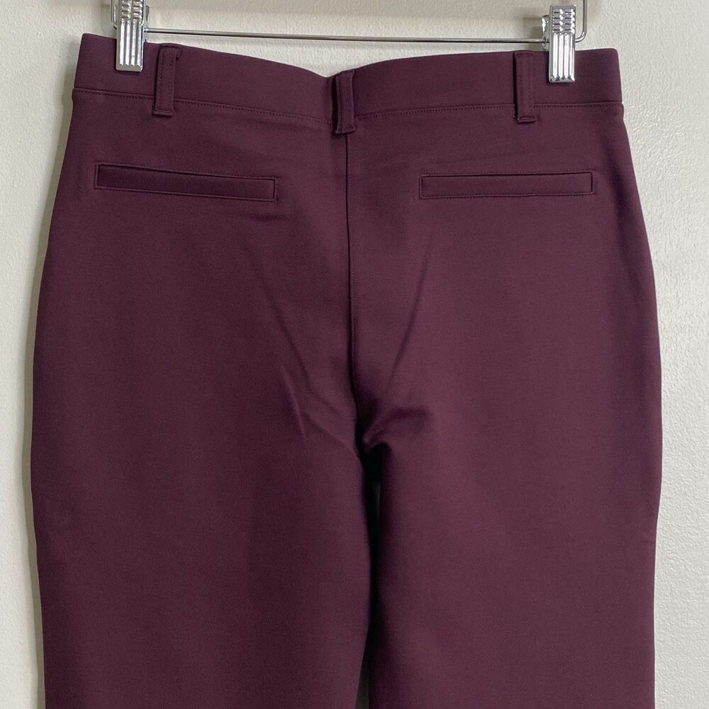 Quince Burgundy Ultra-Stretch Ponte Straight Leg Pants Size Small - Picture 13 of 15